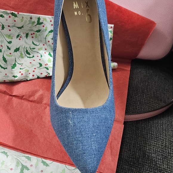 Mix No. 6 Denim Blue Heels - Picture 2 of 5